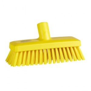 Vikan 70426 Compact Wall/Deck Scrub 225 mm Hard Yellow